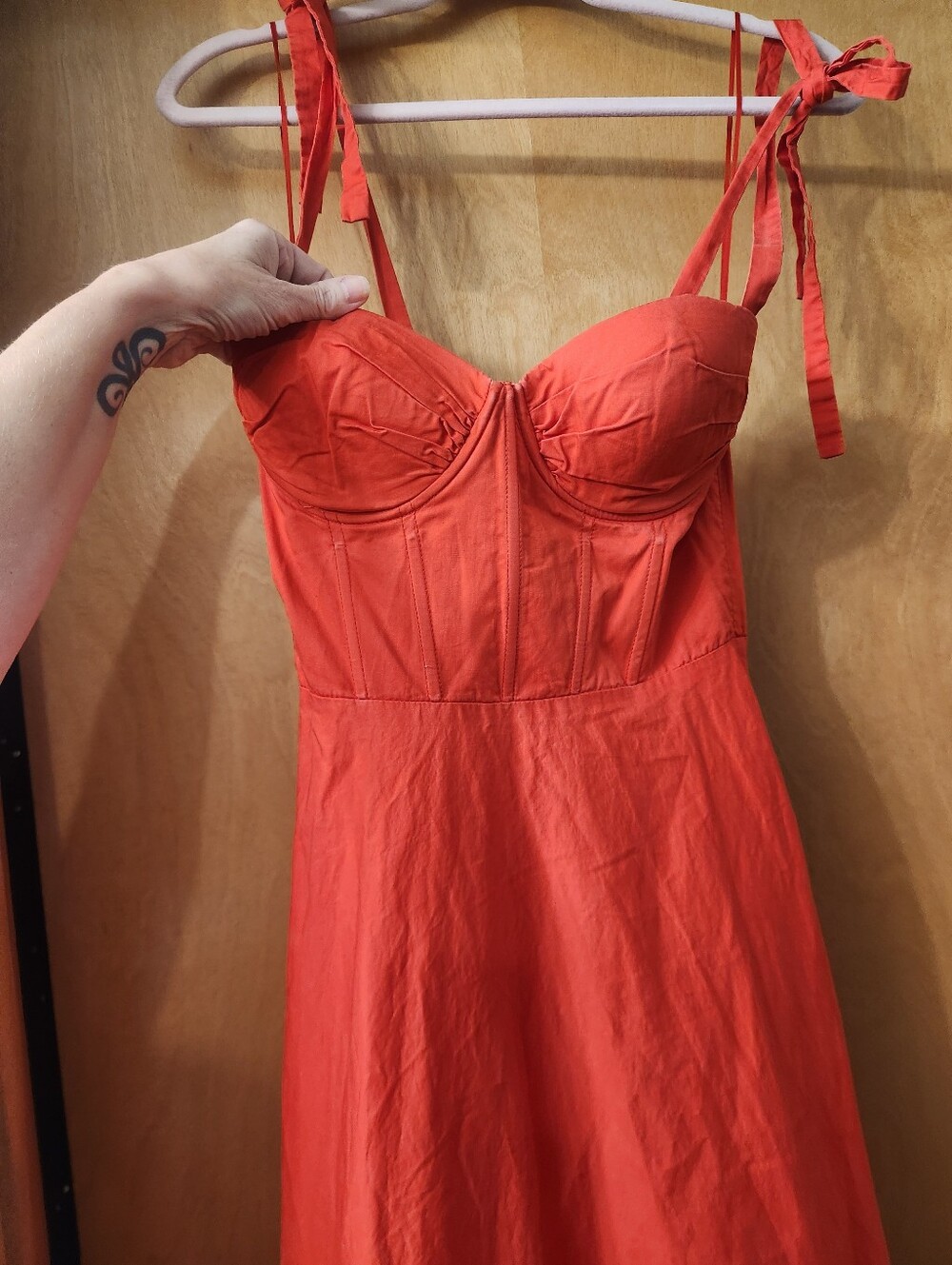 Vici Dress Forum Red Tie-Shoulder Bustier Dress Size Small - Picture 4 of 6